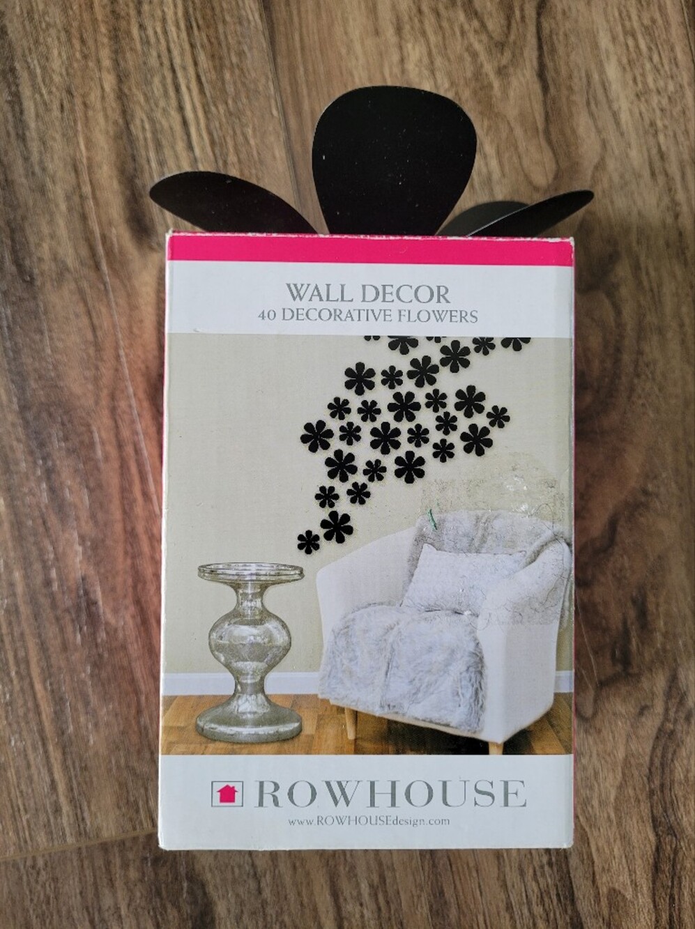 Wall Decor 40 Decorative Flower Wall Stickers - Black
